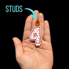 Load image into Gallery viewer, Single Number Candle Earrings