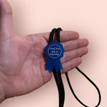 Load image into Gallery viewer, Adulting Blue Ribbon Bolo Tie