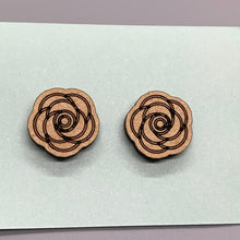 Load image into Gallery viewer, Swirling Roses Stud Earrings