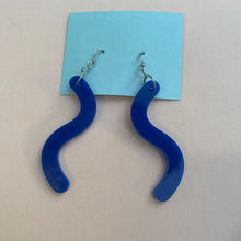 Load image into Gallery viewer, Blue Squiggle Earrings