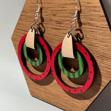 Load image into Gallery viewer, Watermelon Circle Earrings