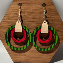 Load image into Gallery viewer, Watermelon Circle Earrings