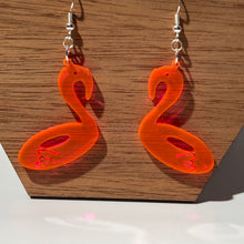 Load image into Gallery viewer, Flamingo Float Acrylic Earrings