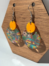Load image into Gallery viewer, Camping Acrylic Circle Earrings