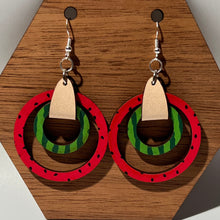 Load image into Gallery viewer, Watermelon Circle Earrings