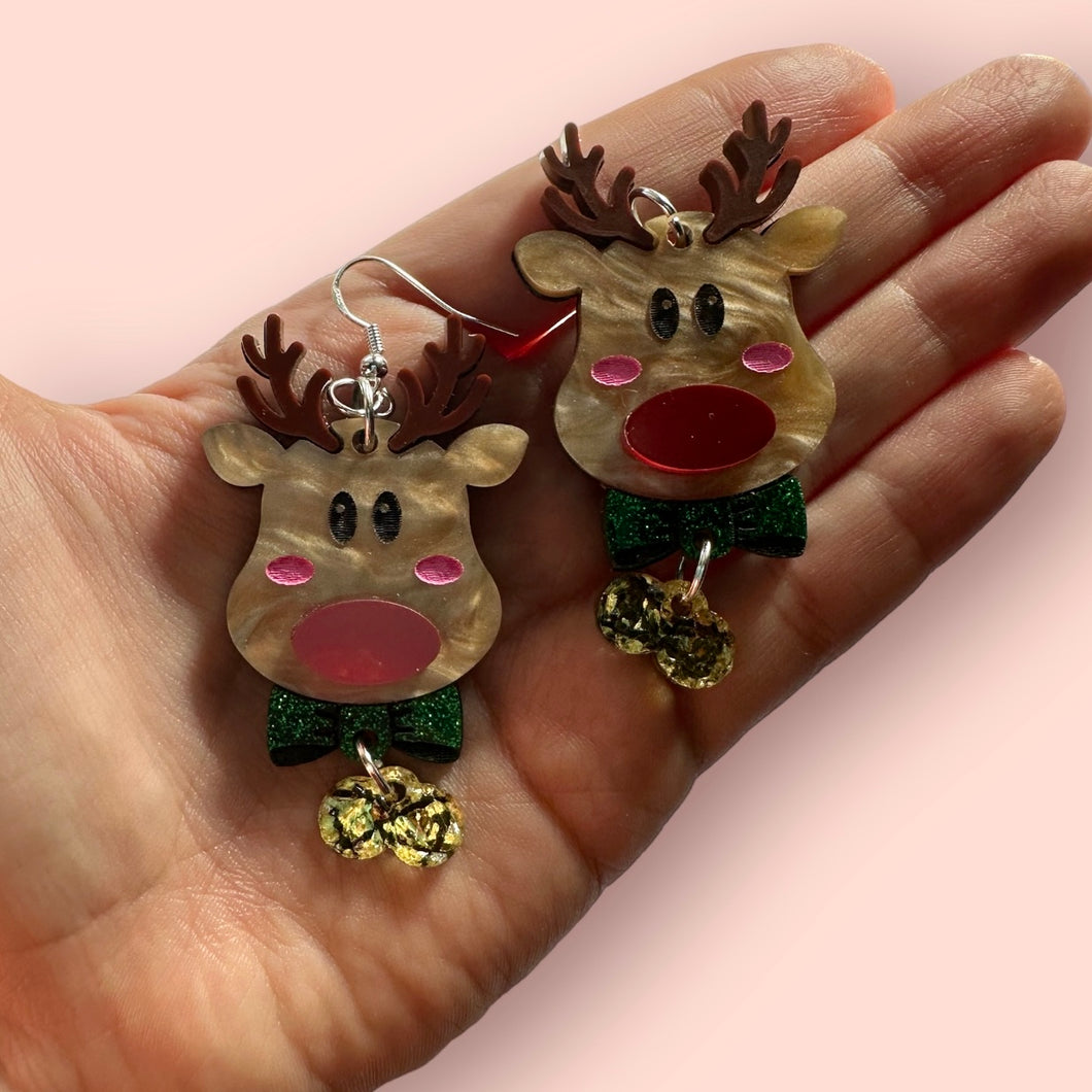 Jingle Bell Reindeer Earrings