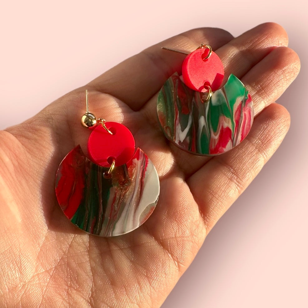 Christmas Paint Dangle Earrings