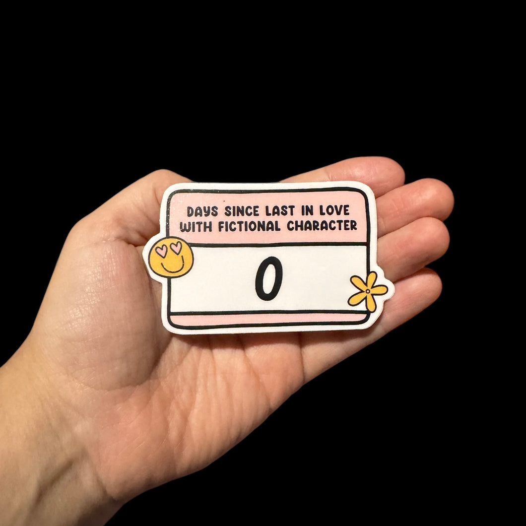 Days Since in Love With Fictional Character Sticker