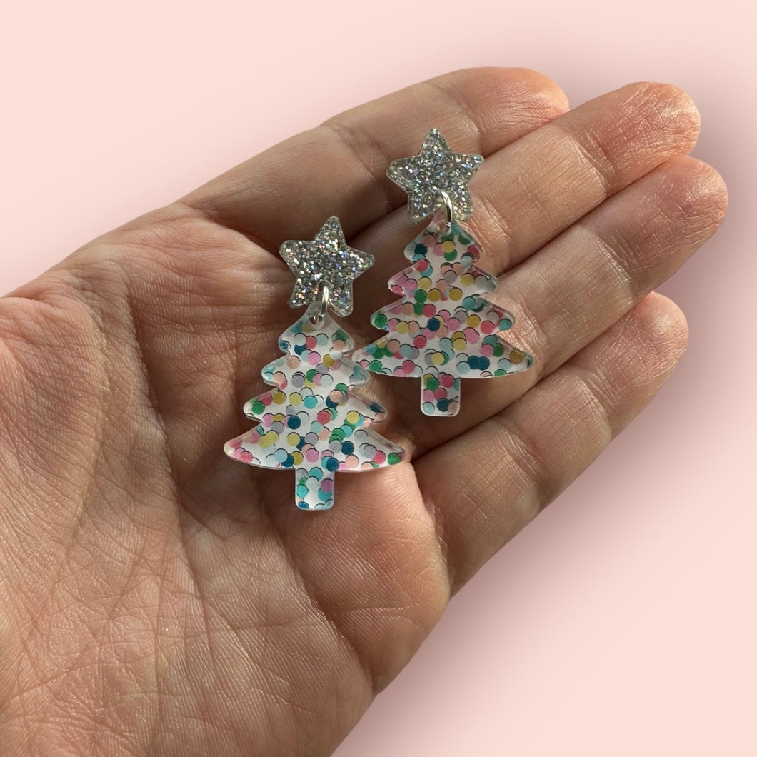 Colorful Dots Tree Earrings