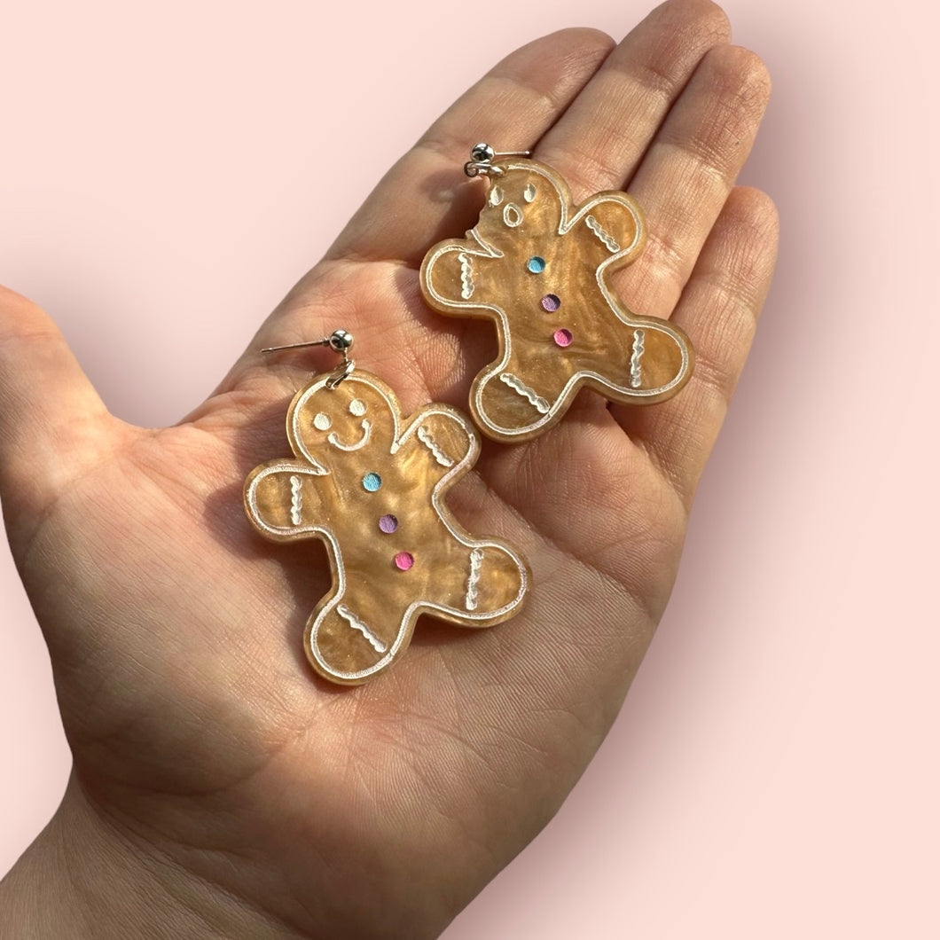 Scared Gingerbread Men Earrings