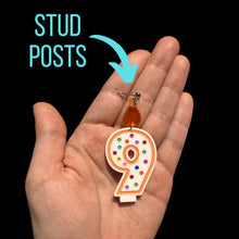 Load image into Gallery viewer, Single Number Candle Earrings
