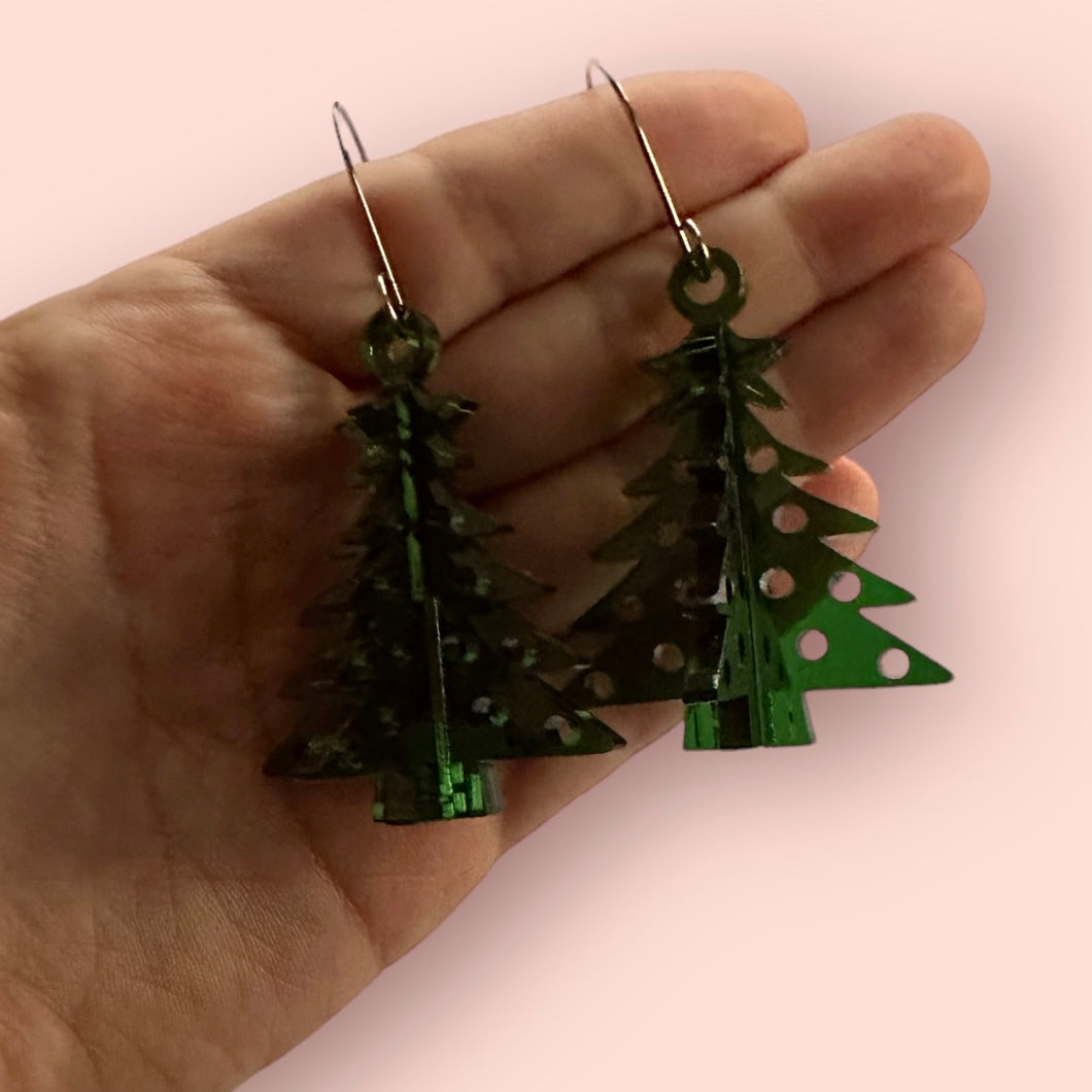 3D Christmas Tree Earrings