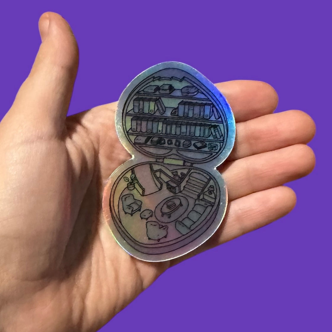 Pocket World Library Holographic Sticker