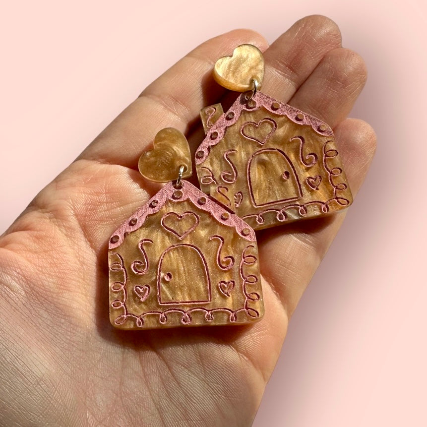 Gingerbread House Earrings