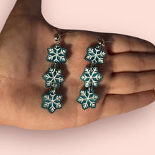 Load image into Gallery viewer, Snowflake Stack Earrings
