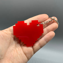 Load image into Gallery viewer, 8 Bit Heart Acrylic Keychain
