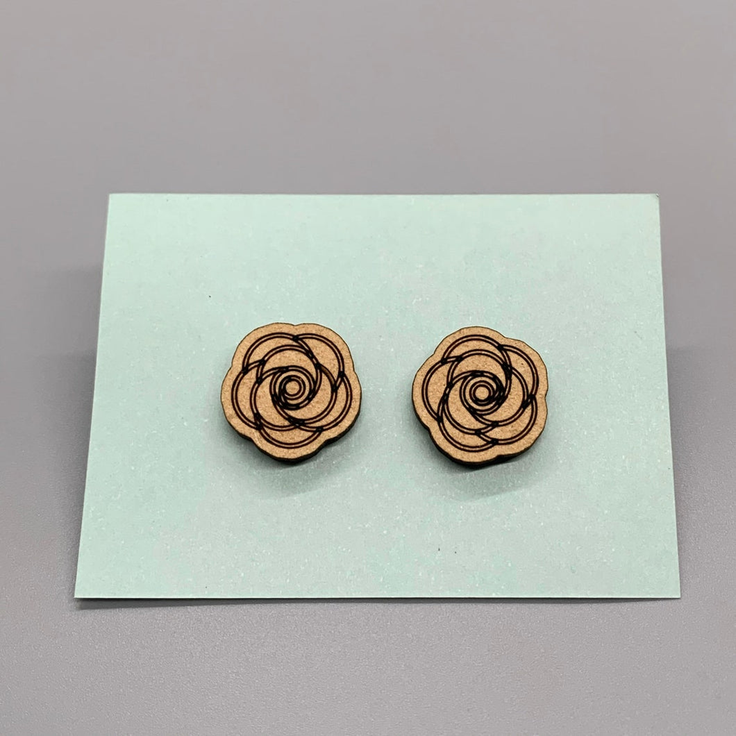 Swirling Roses Stud Earrings