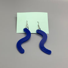 Load image into Gallery viewer, Blue Squiggle Earrings
