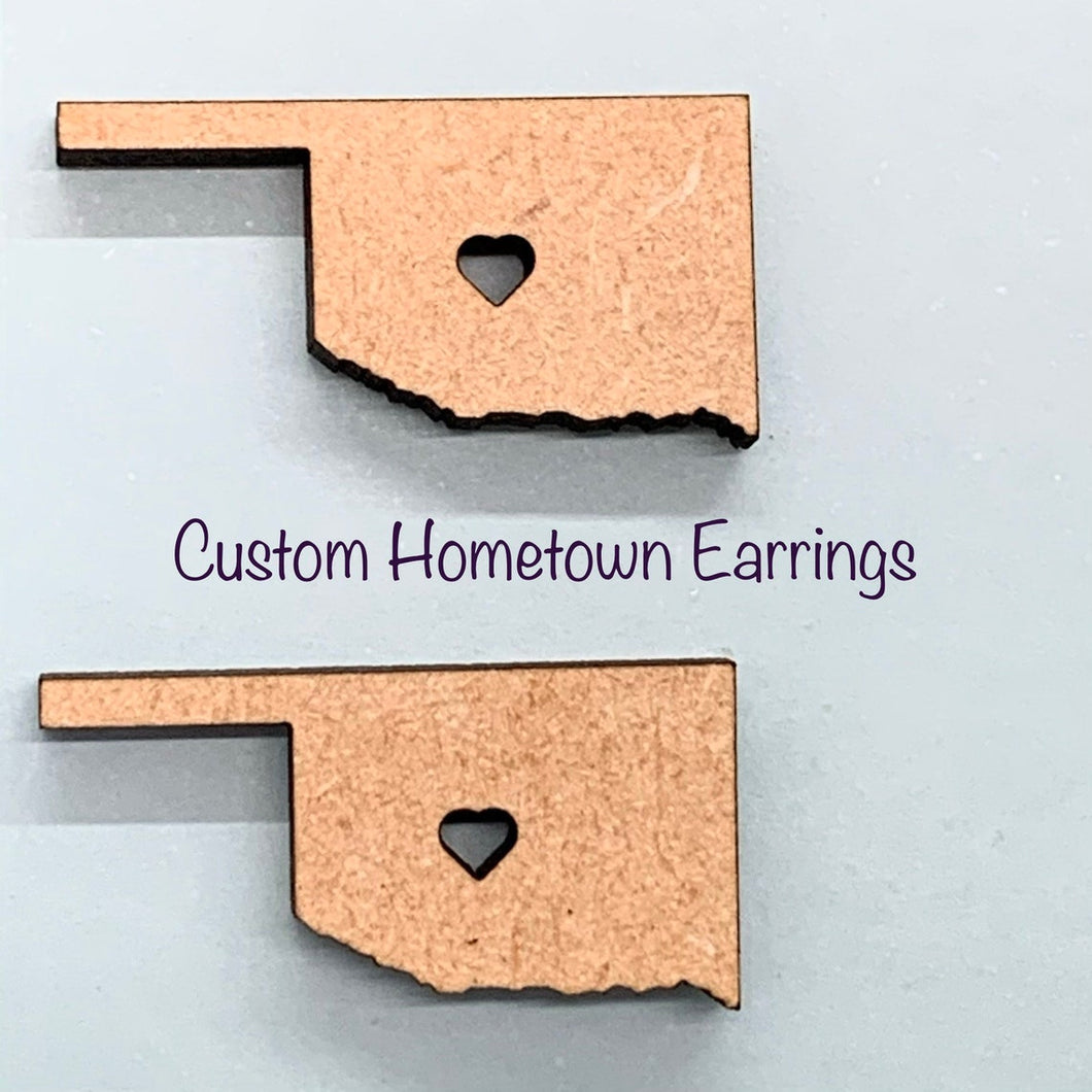 Custom Hometown Stud Earrings