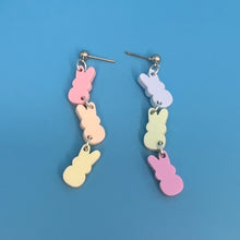 Load image into Gallery viewer, Marshmallow Bunny Dangle Earrings
