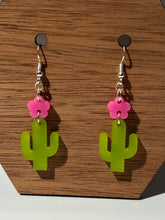 Load image into Gallery viewer, Cactus Acrylic Dangle Earrings
