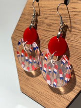 Load image into Gallery viewer, Bomb Pop and Red Circle Acrylic Earrings
