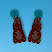 Load image into Gallery viewer, Chocolate Bunny Earrings
