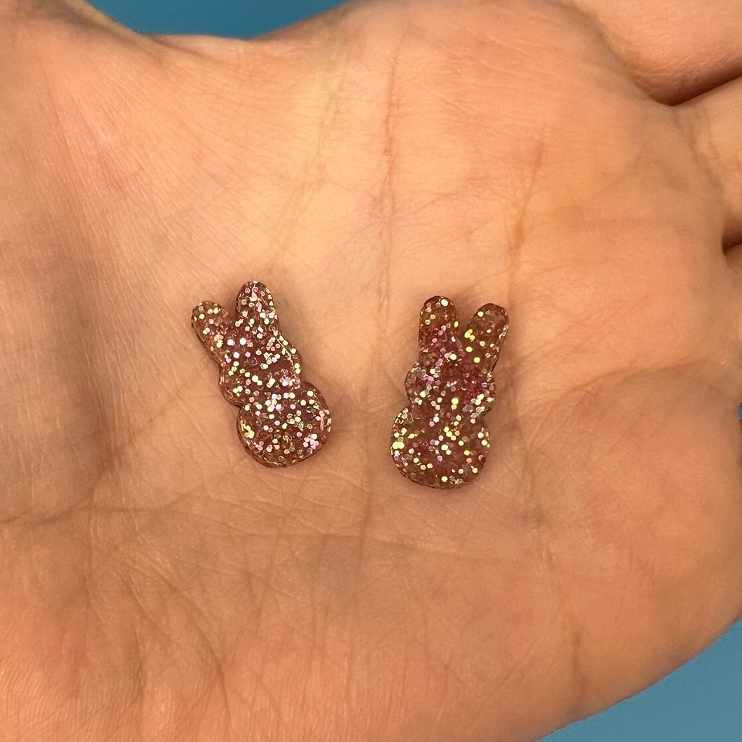 Glitter Bunny Studs