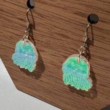 Load image into Gallery viewer, Iridescent Acrylic Jellyfish Earrings
