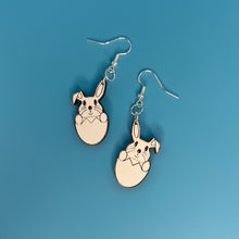 Load image into Gallery viewer, Bunny in Egg Dangle Earrings
