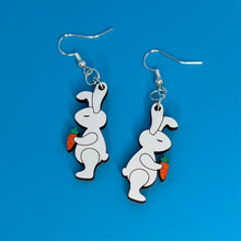 Load image into Gallery viewer, Bunny with Carrot Dangle Earrings
