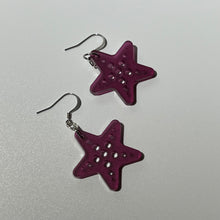 Load image into Gallery viewer, Purple Starfish Acrylic Dangle Earrings
