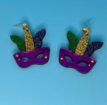 Load image into Gallery viewer, Feather Mask Earrings
