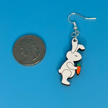 Load image into Gallery viewer, Bunny with Carrot Dangle Earrings
