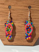 Load image into Gallery viewer, Flip Flop Acrylic Dangle Earrings
