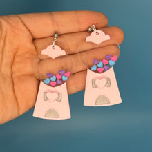 Load image into Gallery viewer, Heart Gumball Machine Earrings
