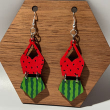 Load image into Gallery viewer, Two Piece Swimsuit Watermelon Earrings
