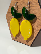 Load image into Gallery viewer, Lemon Acrylic Dangle Earrings
