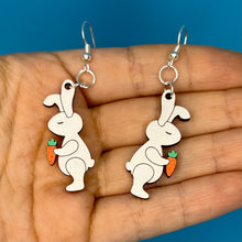 Load image into Gallery viewer, Bunny with Carrot Dangle Earrings
